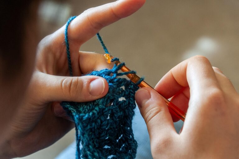 Woman doing crochet